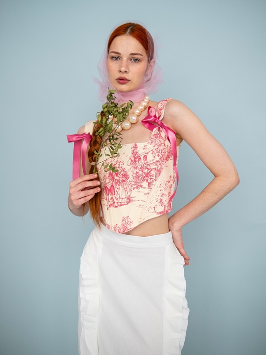 Корсет из интерьерного хлопка "Туаль де Жуи"