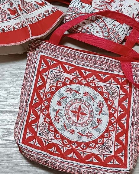 Шопперы и сумочки из ситца "Мезенская роспись"