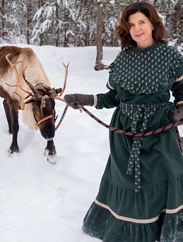 Платье винтажное из теплого хлопка "Набойка-веточки с горошком"