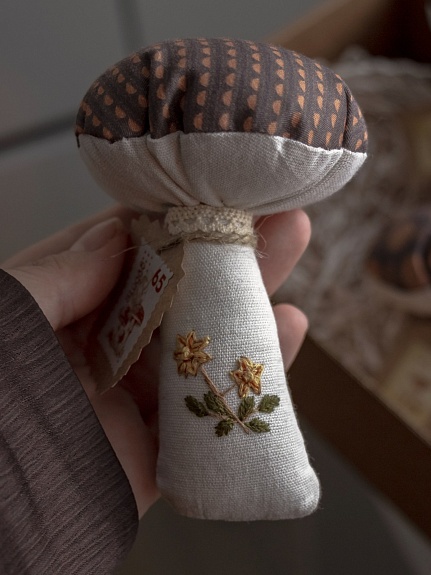 Текстильные игрушки "Грибочки" из льна