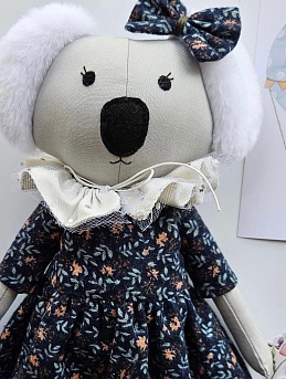 Платье для интерьерной игрушки "Коала" из теплого хлопка и подкладом из фактурного хлопка