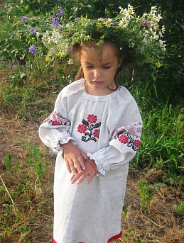 Детское платье из рогожки