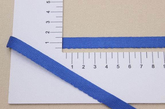 Лента киперная цв.светлый василек, ш.10мм, хлопок-100%
