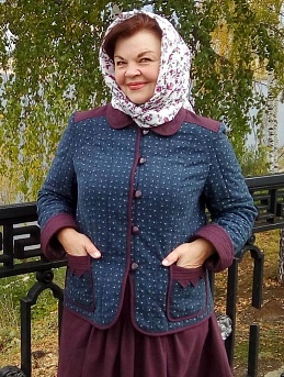 Жакет из плательного хлопка и юбка из пестряди