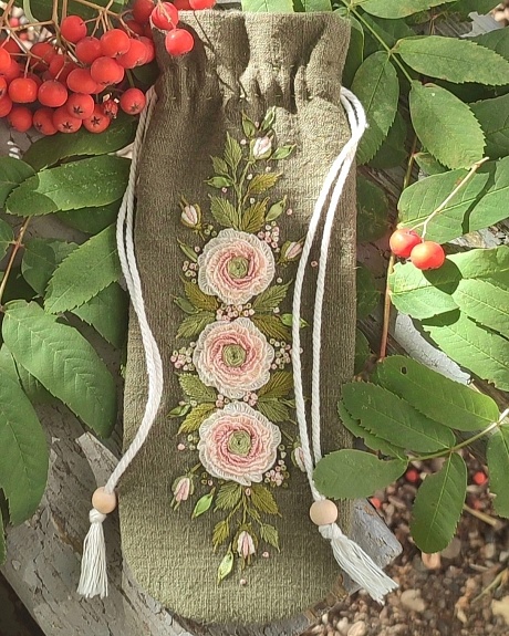 Очечники с вышивкой из крапивы Рами (Ramie) с хлопком и крапивы Рами (Ramie)-диагональ