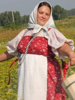 Сарафан и блуза в русском стиле из ситца