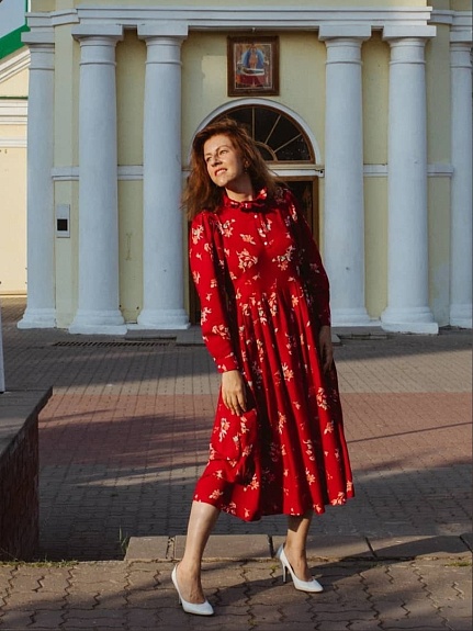 Платье из штапеля "Цветочная пьеса"