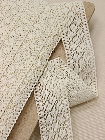 Кружево цв.суровый, ш.38мм, хлопок-100%, рис.164/3