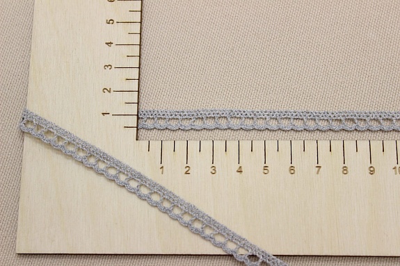 Кружево цв.серый, ш.08мм, хлопок-90%, п/э-10%