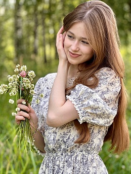 Нежное платье из двухслойного муслина с эф.жатости "Садовая романтика"