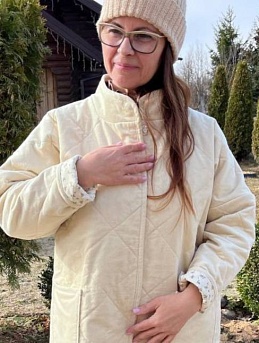 Фуфайка стеганая из бархата удлиненная*