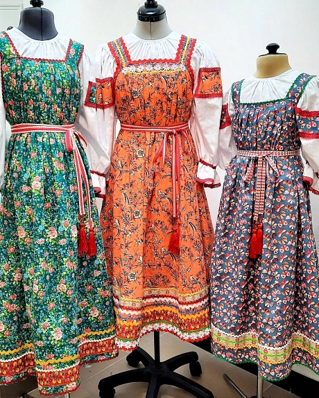 Сарафаны в народном стиле сценические из бязи