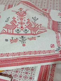 Скатерть "Макошь" и салфетки "Птица Пава"