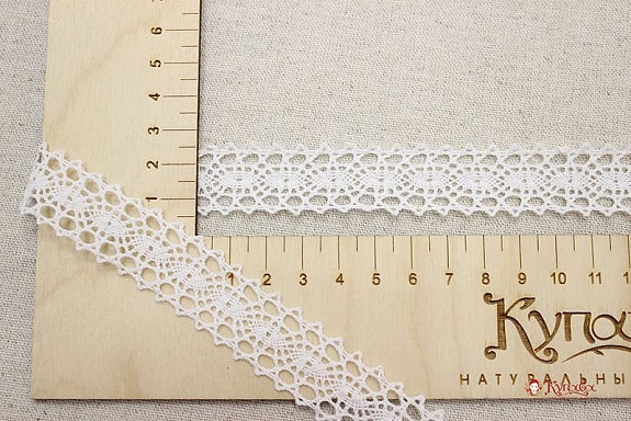 Кружево цв.белый, ш.20мм, хлопок-90%, п/э-10%, рис.047/1