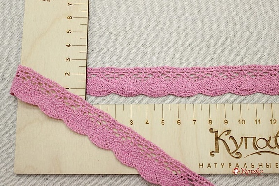 Кружево цв.розовый, ш.20мм, хлопок-90%, п/э-10%#015243