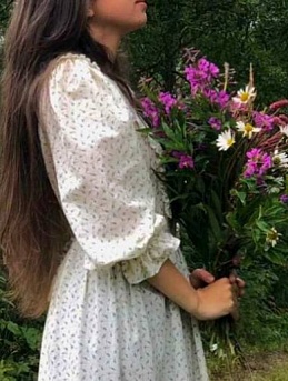 Платье из импортного хлопка "Маленькие бутончики"