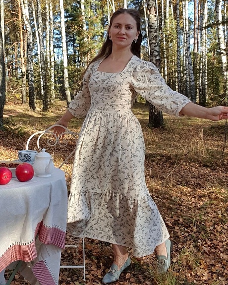 Платье из плательного хлопка с микроворсом "Элиза"