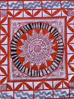 Одеяло из ситца "Мезенская роспись"