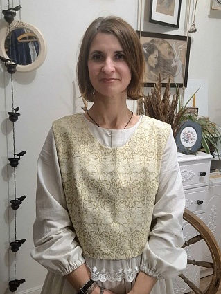 Двухсторонняя жилетка из полульна и перкали