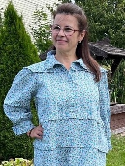 Платье с оборками из импортного хлопка "Летняя романтика"*