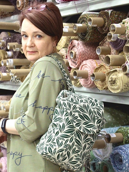 Рюкзак из полульна "Зеленые веточки"