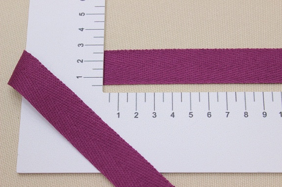 Лента киперная цв.темная фуксия, ш.21мм, хлопок-100%