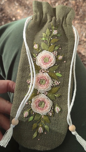 Очечники с вышивкой из крапивы Рами (Ramie) с хлопком и крапивы Рами (Ramie)-диагональ