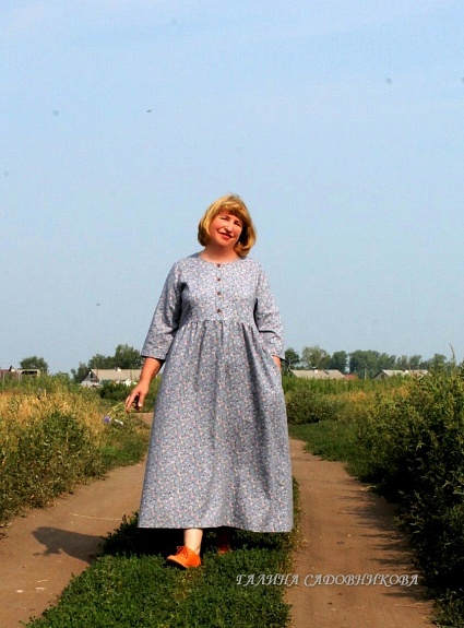 Платье из хлопка с микроворсом "Розочки"