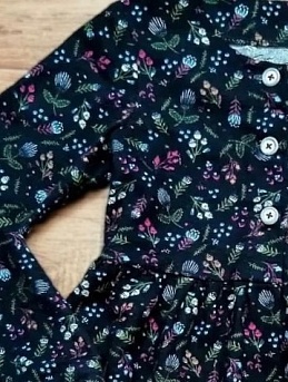 Платье с длинным рукавом из теплого хлопка "Разнотравье"