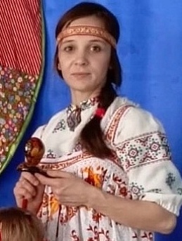 Взрослые и детские сарафаны из рогожки "Сказочная птица"