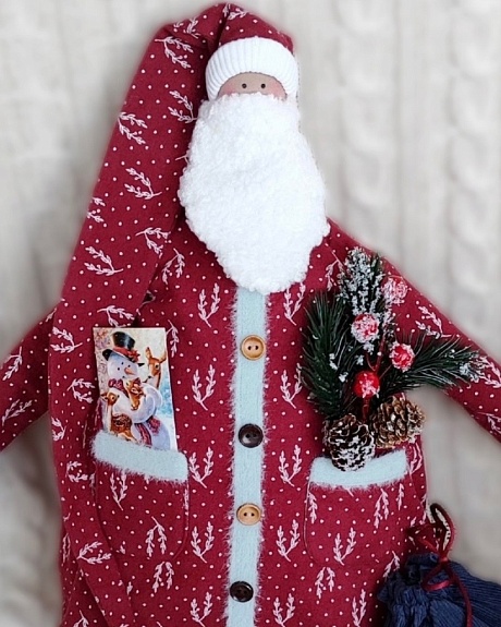 Интерьерная игрушка из теплого хлопка и пестряди