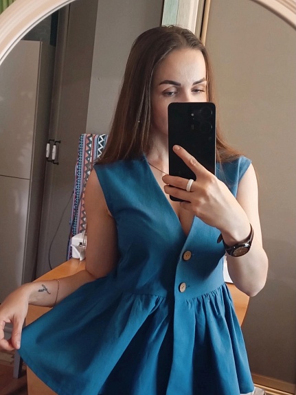 Женский брючный костюм из однотонного вареного хлопка