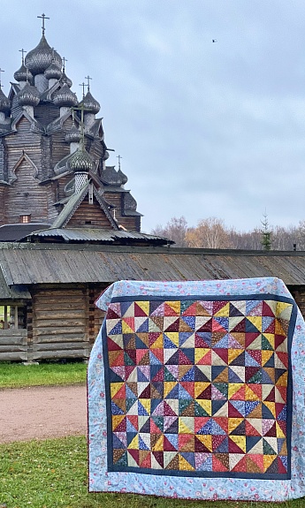Лоскутное одеяло - треугольники из импортного хлопка