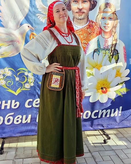 Костюм из хлопкольна винтаж (жгутовое окрашивание), полульна и головной платок из поплина Барановский платок "КУПАВА"