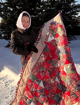 Одеяло в лоскутной технике из набора тканей для рукоделия*