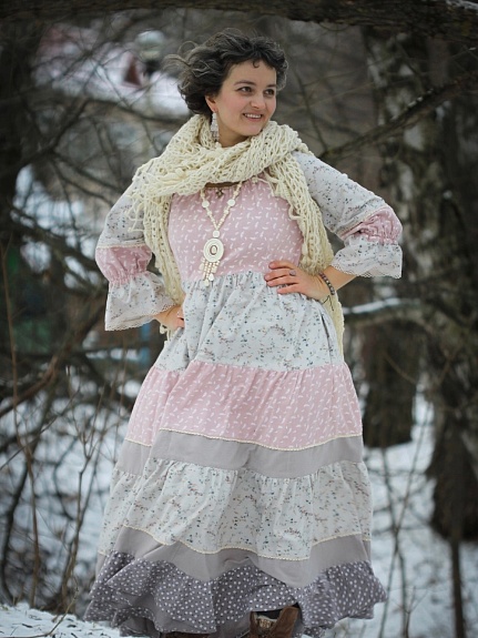 Нежное платье из теплого хлопка